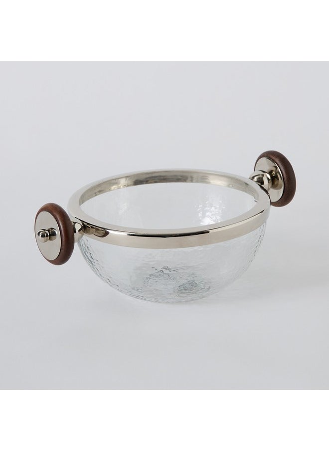 Aura Glass Bowl with Rim and Wheel Handle 23 x 10 x 17 cm