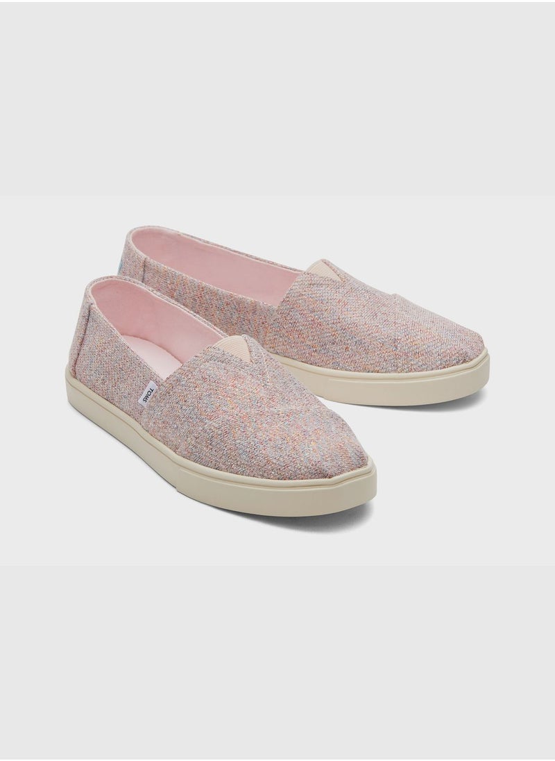 Alpargata Cupsole Pink Metallic Knit Slip-On Shoes