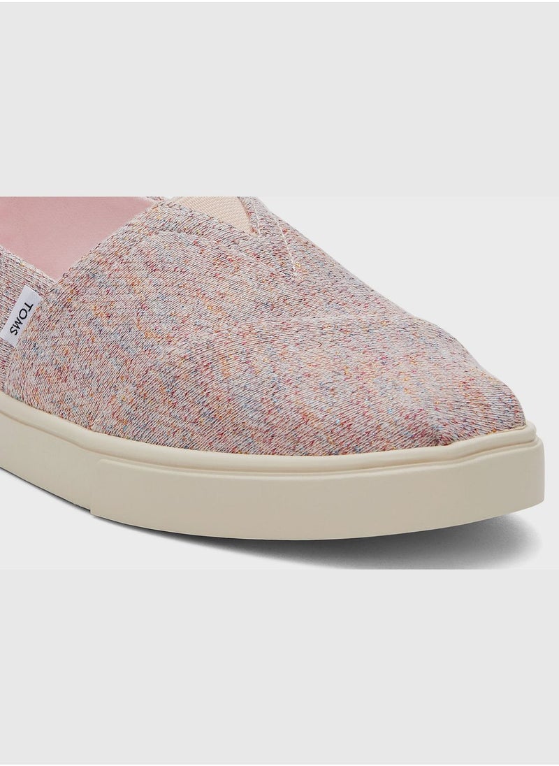 Alpargata Cupsole Pink Metallic Knit Slip-On Shoes