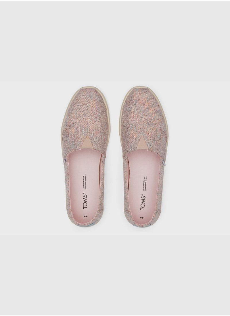 Alpargata Cupsole Pink Metallic Knit Slip-On Shoes