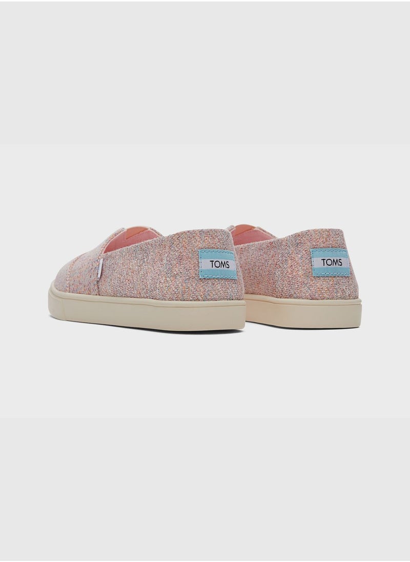 Alpargata Cupsole Pink Metallic Knit Slip-On Shoes