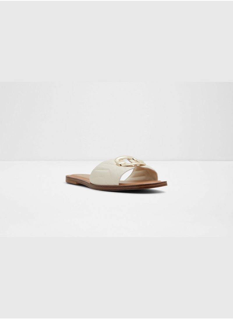 Flat Heels Qelajar White Sandals