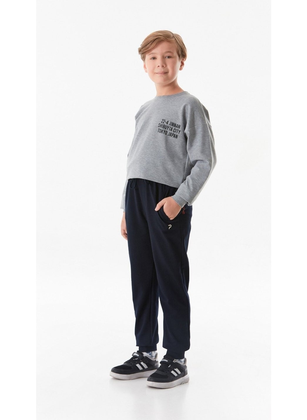 Text Printed Lace Waist Jogger Boys' Sweatpants