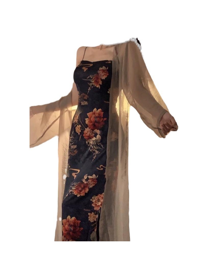 Plus Size Retro Halter Neck Floral Maxi Dress Set for Women Dress