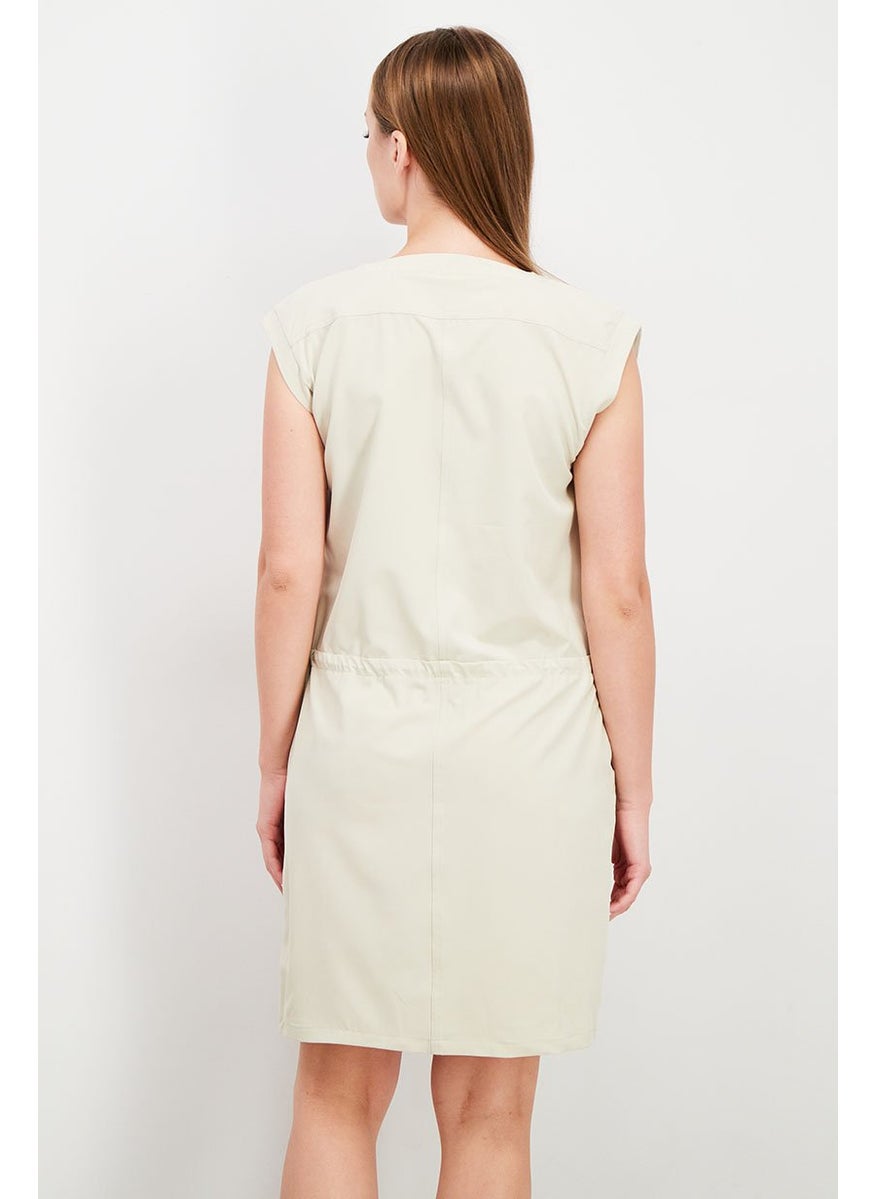 Women Plain Mini Dress, Linen