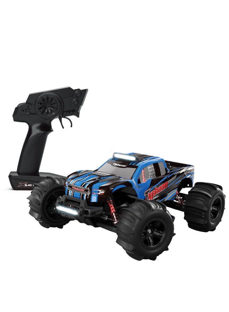 Typhoon 1:10 RC Cars, Hobby Grade 4WD 60+ KM/H Fast Speed Remote Control Truck, All Terrain Off Road Electric Buggy with 2500 mAh Modular Battery for Adults and Boys (Advanced Modding Support)