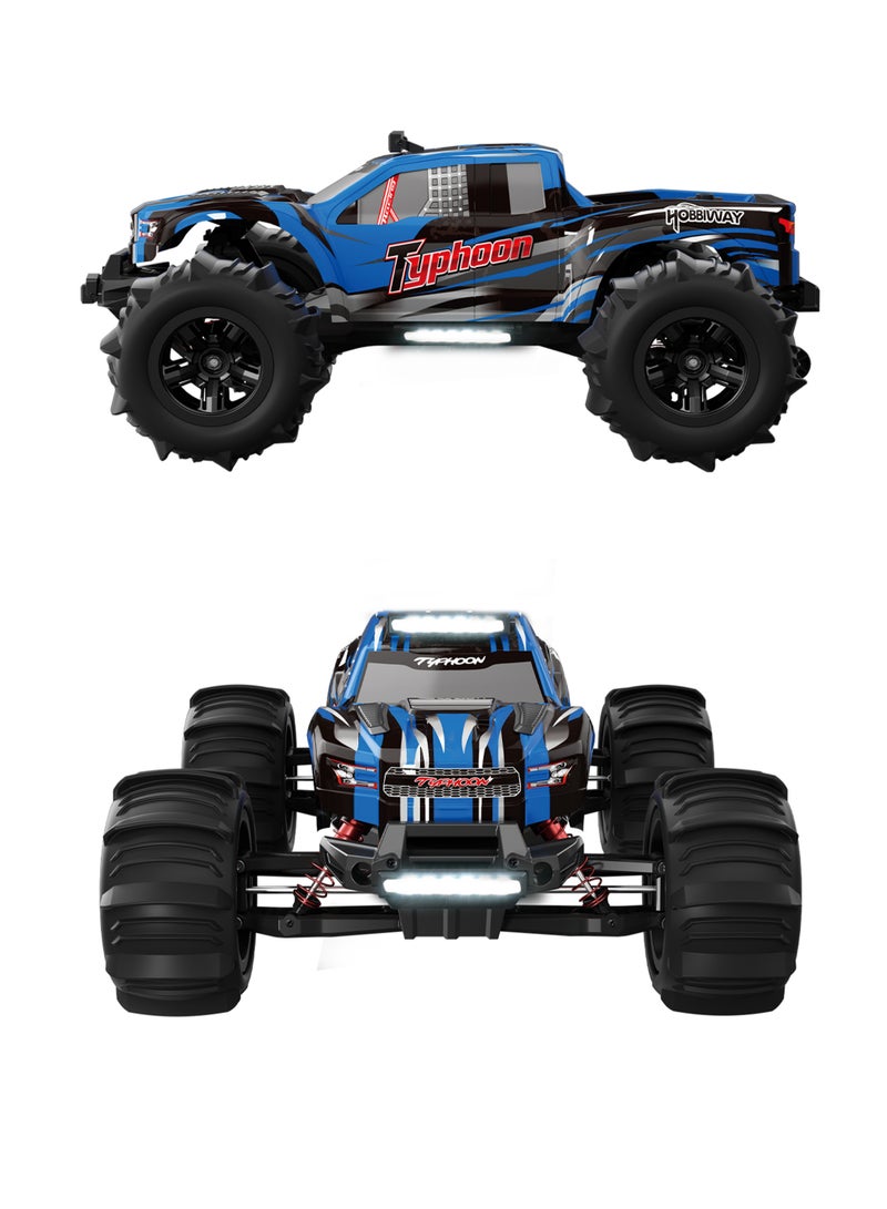 Typhoon 1:10 RC Cars, Hobby Grade 4WD 60+ KM/H Fast Speed Remote Control Truck, All Terrain Off Road Electric Buggy with 2500 mAh Modular Battery for Adults and Boys (Advanced Modding Support)