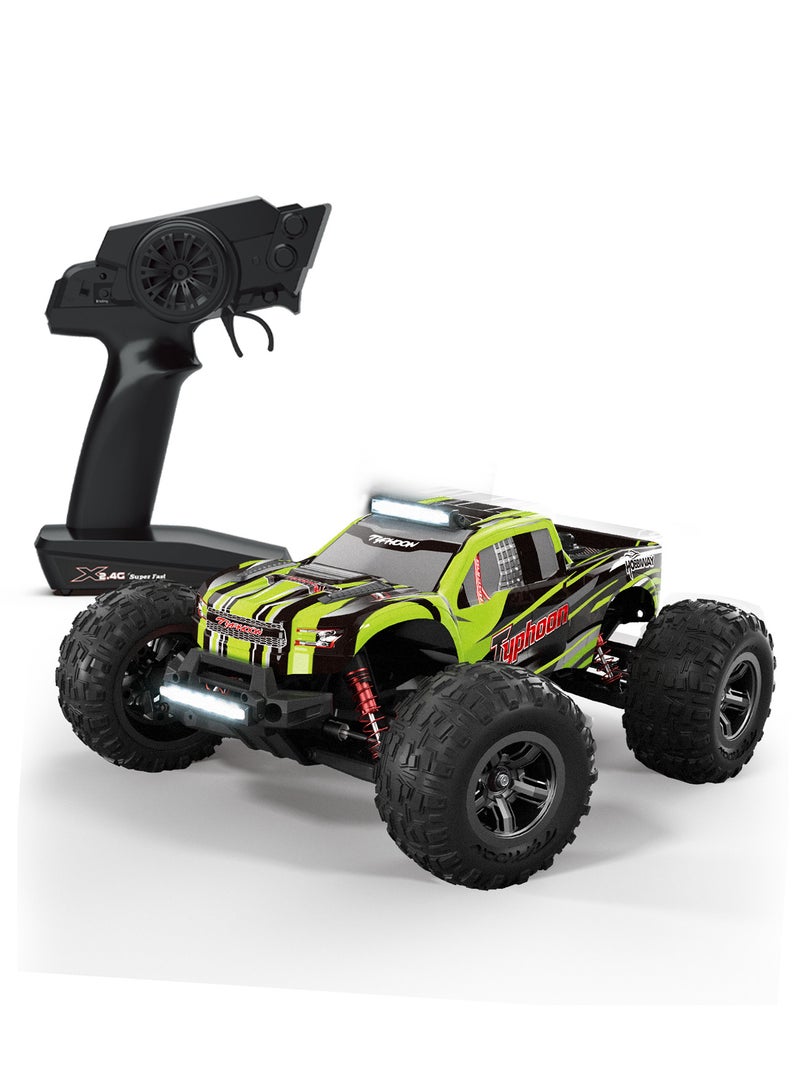 Typhoon 1:10 RC Cars, Hobby Grade 4WD 60+ KM/H Fast Speed Remote Control Truck, All Terrain Off Road Electric Buggy with 2500 mAh Modular Battery for Adults and Boys (Advanced Modding Support)