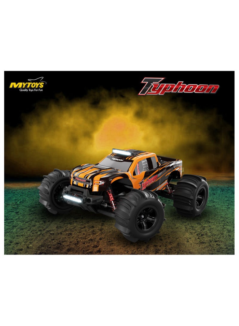 Mytoys Typhoon 1:10 RC Cars, Hobby Grade 4WD 60+ KM/H Fast Speed Remote Control Truck, All Terrain Off Road Electric Buggy with 2500 mAh Modular Battery for Adults and Boys (Advanced Modding Support)