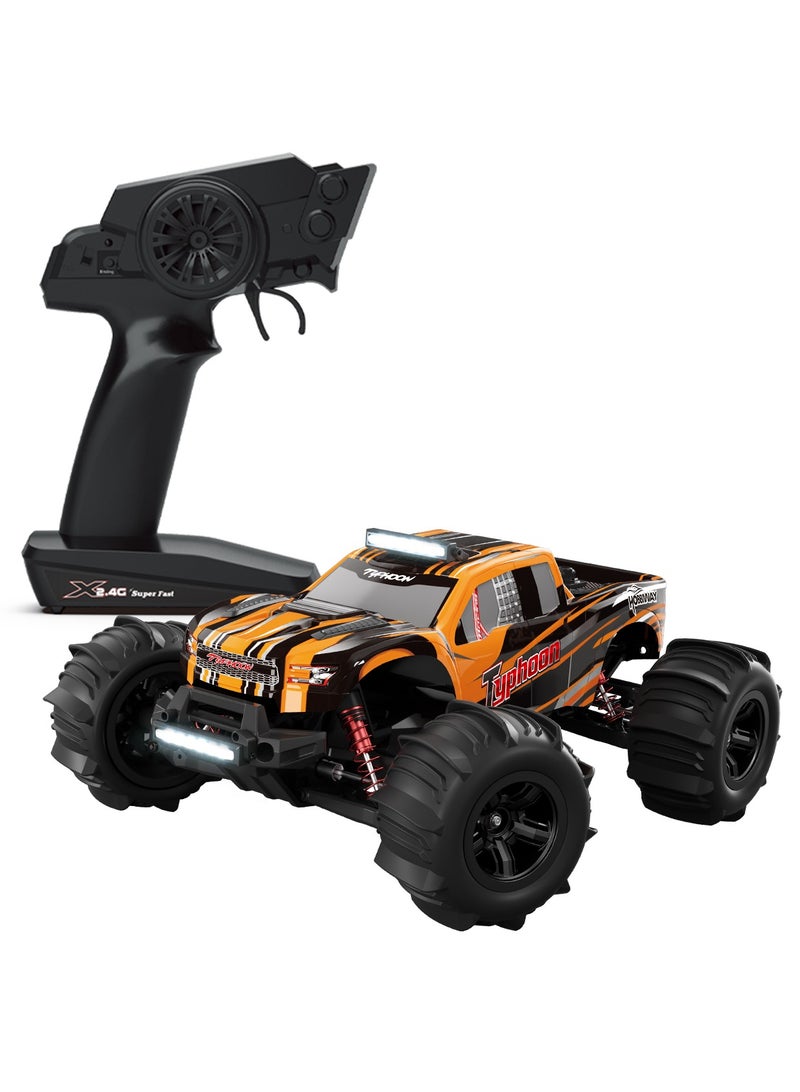 Mytoys Typhoon 1:10 RC Cars, Hobby Grade 4WD 60+ KM/H Fast Speed Remote Control Truck, All Terrain Off Road Electric Buggy with 2500 mAh Modular Battery for Adults and Boys (Advanced Modding Support)