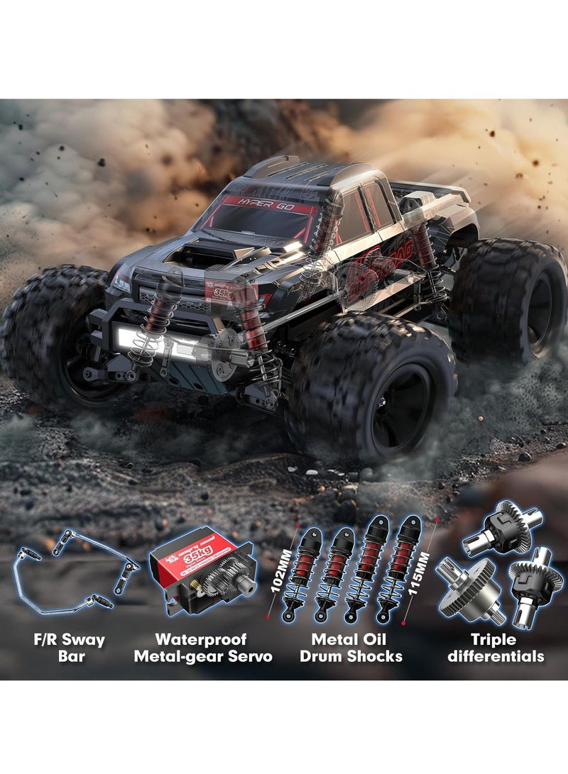 MJX 10208 V2 1/10 RC Trucks 4X4, Brushless RC Cars for Adults Fast 80 km/h, RTR Hobby 3S Electric Powered High Speed RC Car, PC Clipless Body Mounts, RC Truck Compatible with 4S Lipo