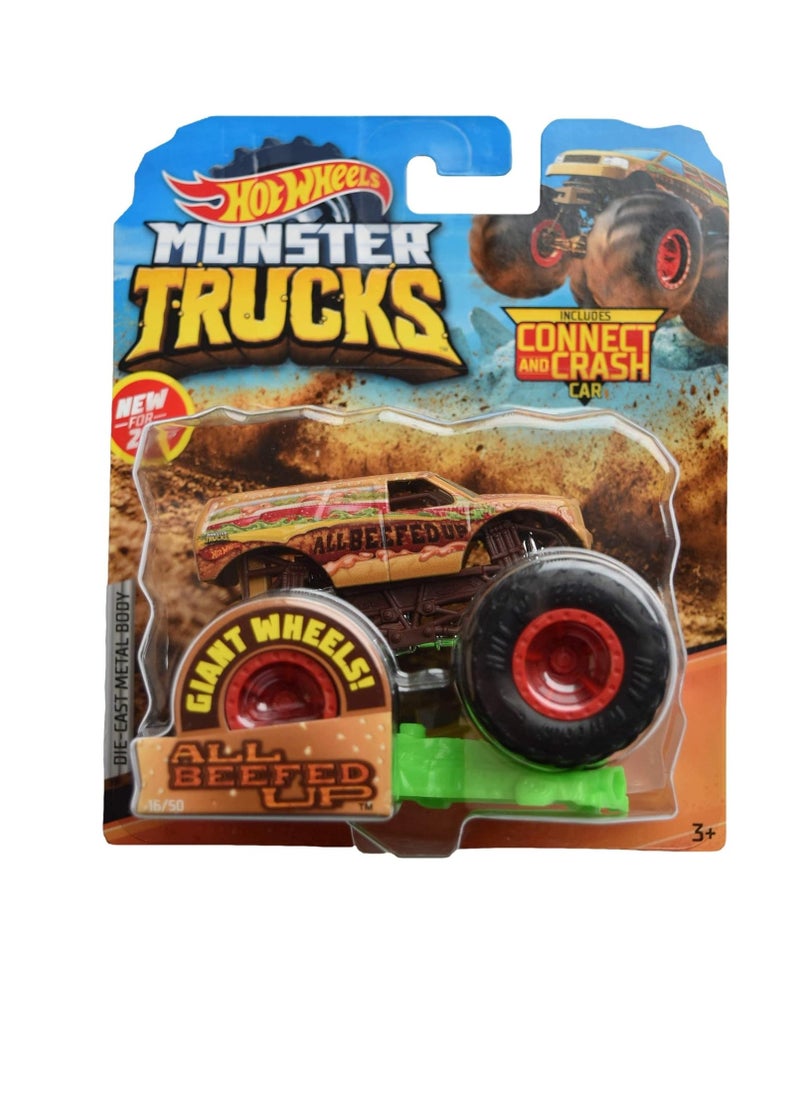 Monster Trucks All Beefed Up - Includes Connect and Crash Car 16/50 1:64 Scale die cast