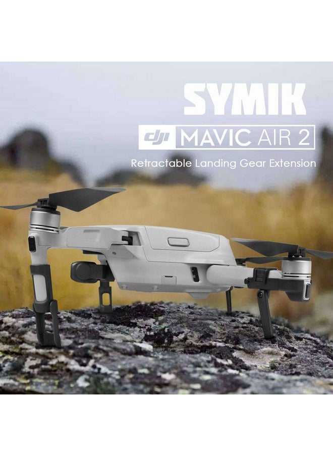 SYMIK Retractable Landing Gear Extension for DJI Air 2S & DJI Mavic Air 2; Completely Foldable Design, Can be Left on The Drone at All Times, Even When Folded; Very Low Storage Profile; Accessories