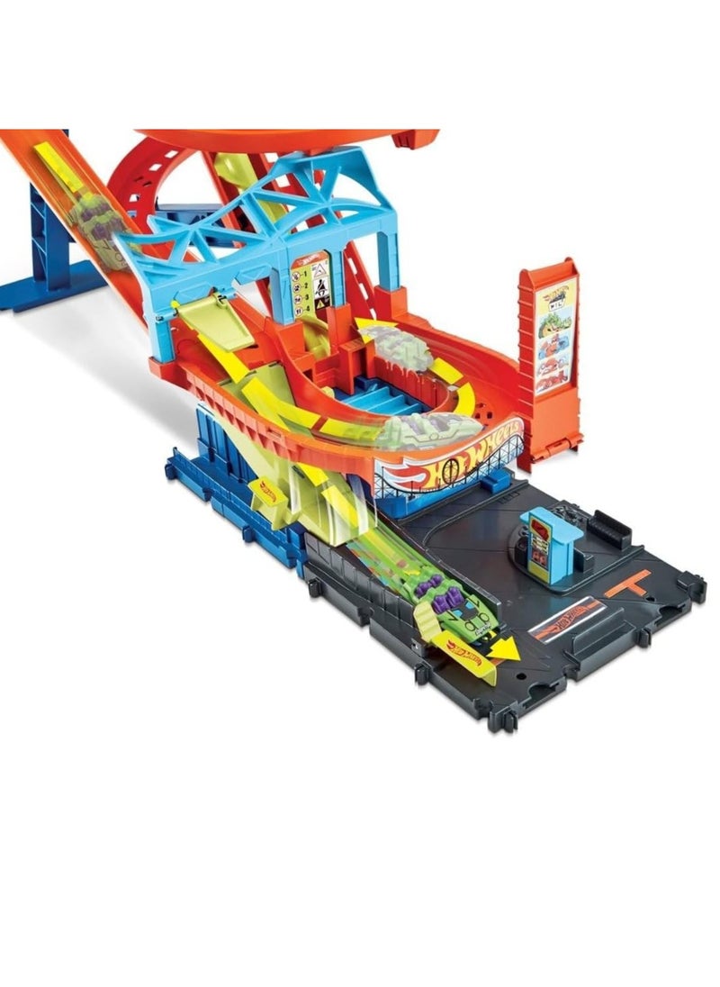 City Roller Coaster Rally Playset, With 1 Hot Wheels Car