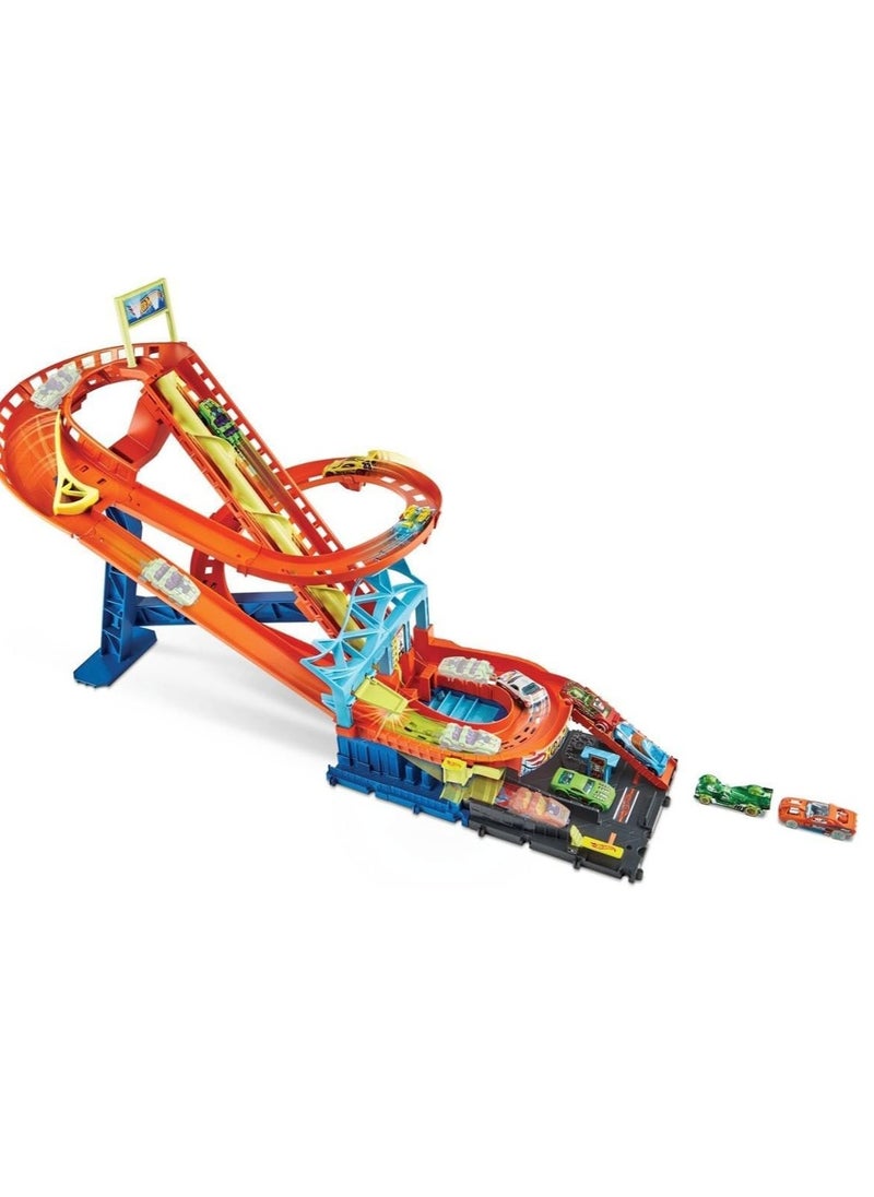 City Roller Coaster Rally Playset, With 1 Hot Wheels Car