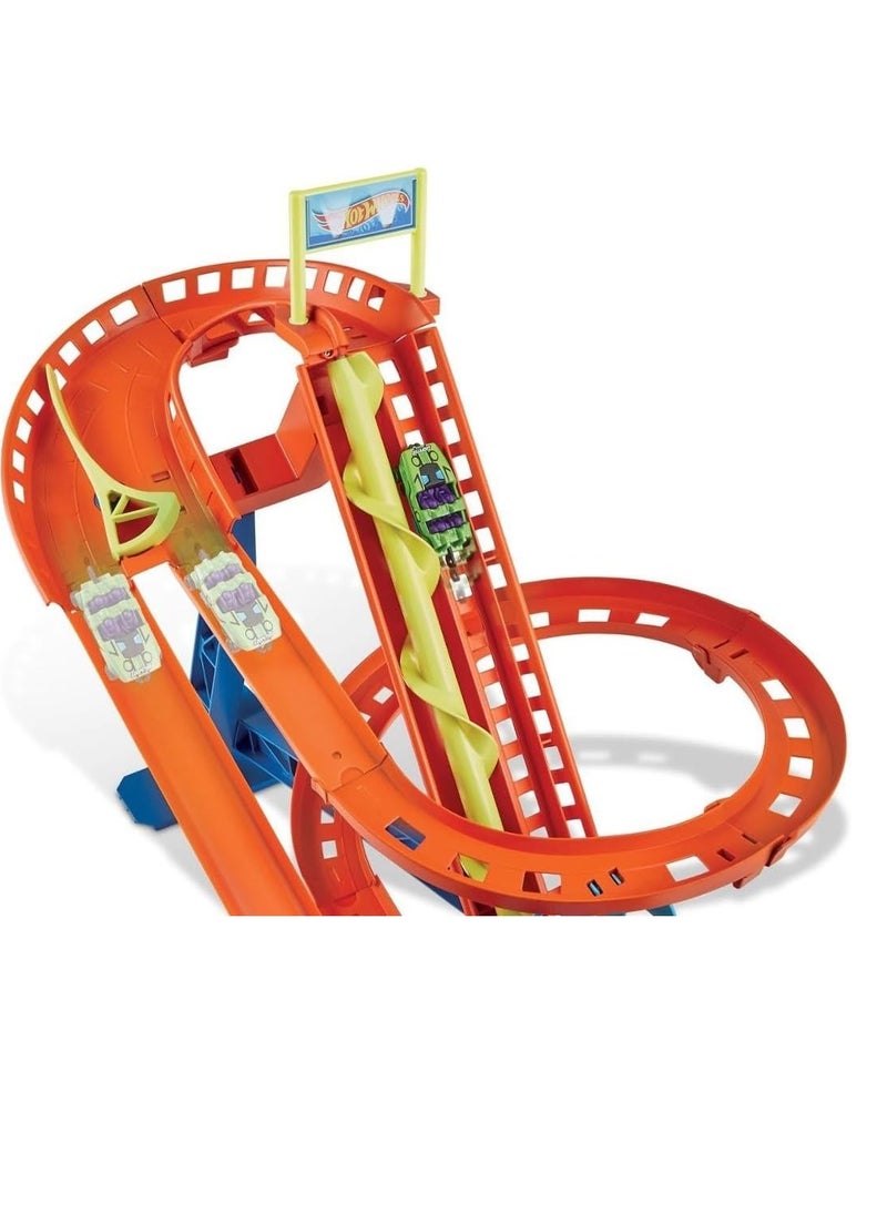 City Roller Coaster Rally Playset, With 1 Hot Wheels Car