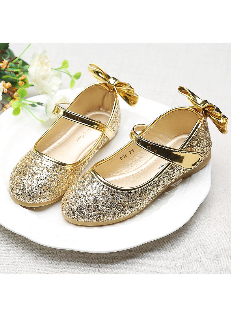 Girls Golden Crystal Princess ShoesGold Gold