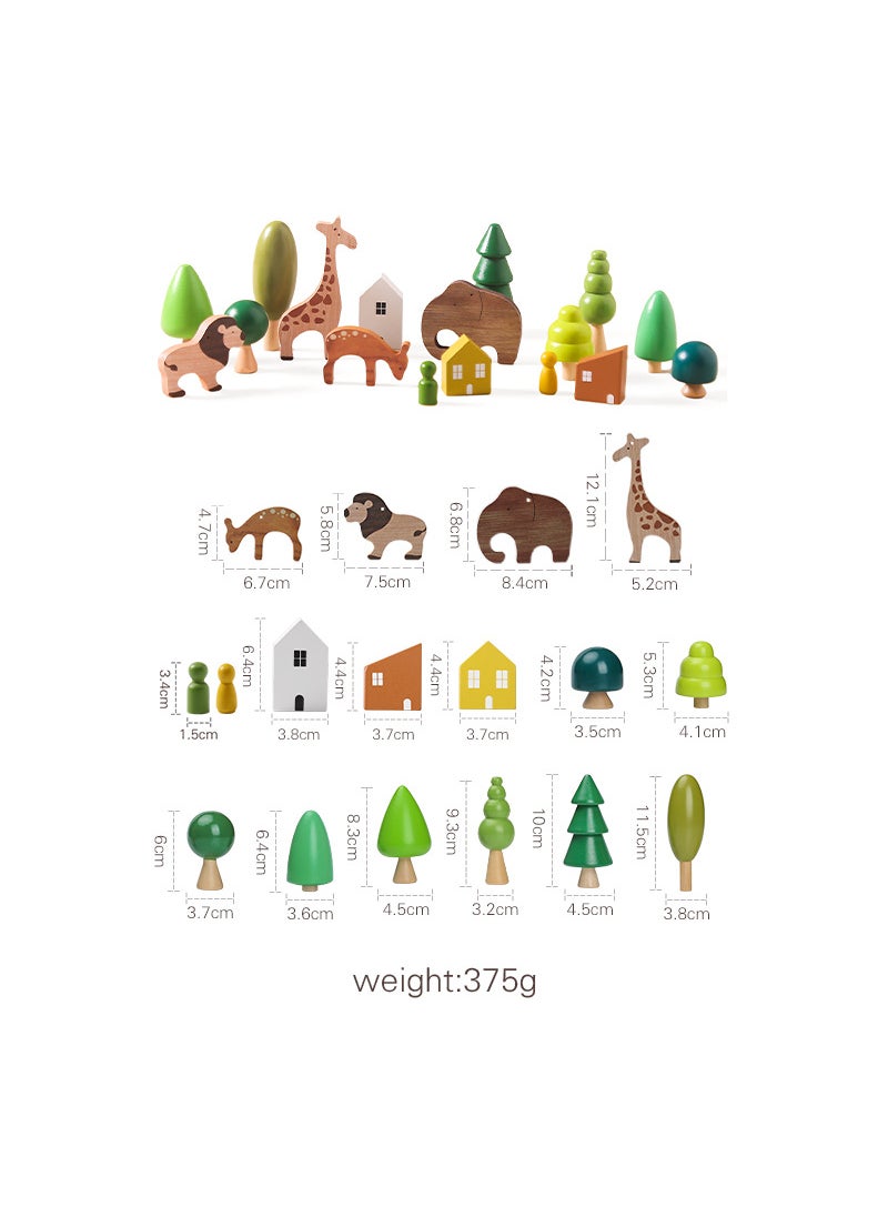 Wooden Baby Stacking Toys for Early Education House forest ornaments