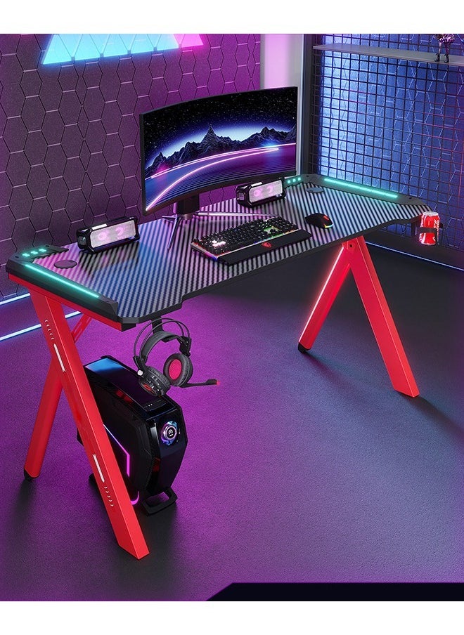 Ergonomic Gaming and Computer Desk with LED Lights 120 CM