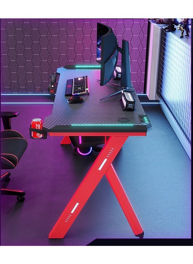 Ergonomic Gaming and Computer Desk with LED Lights 120 CM