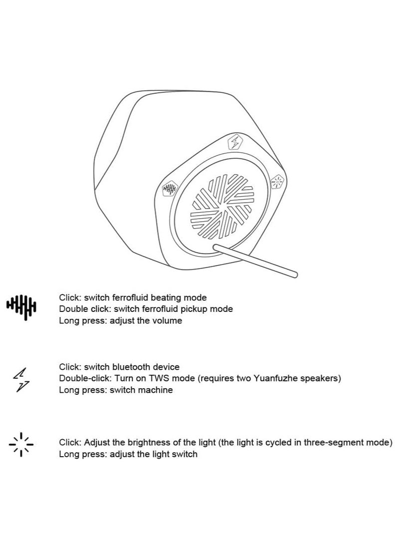SONLED Magnetic Fluid Speaker, Rhythm Subwoofer Magnetic Fluid Touch Bluetooth Speaker