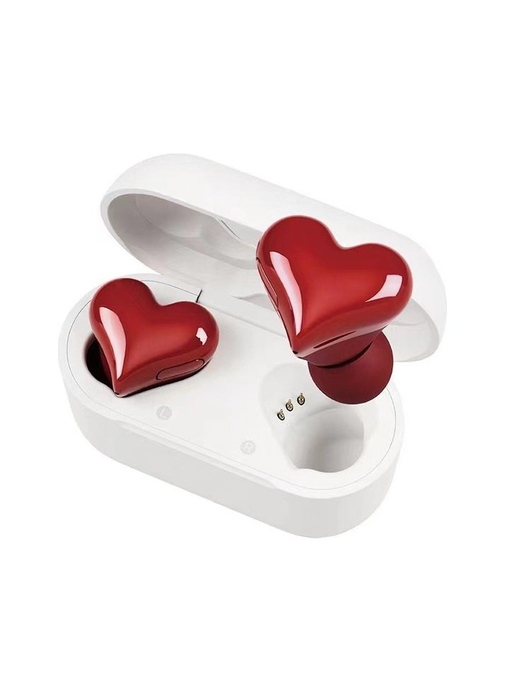 Heart -shaped wireless Bluetooth headset - red Colour:Red model:1