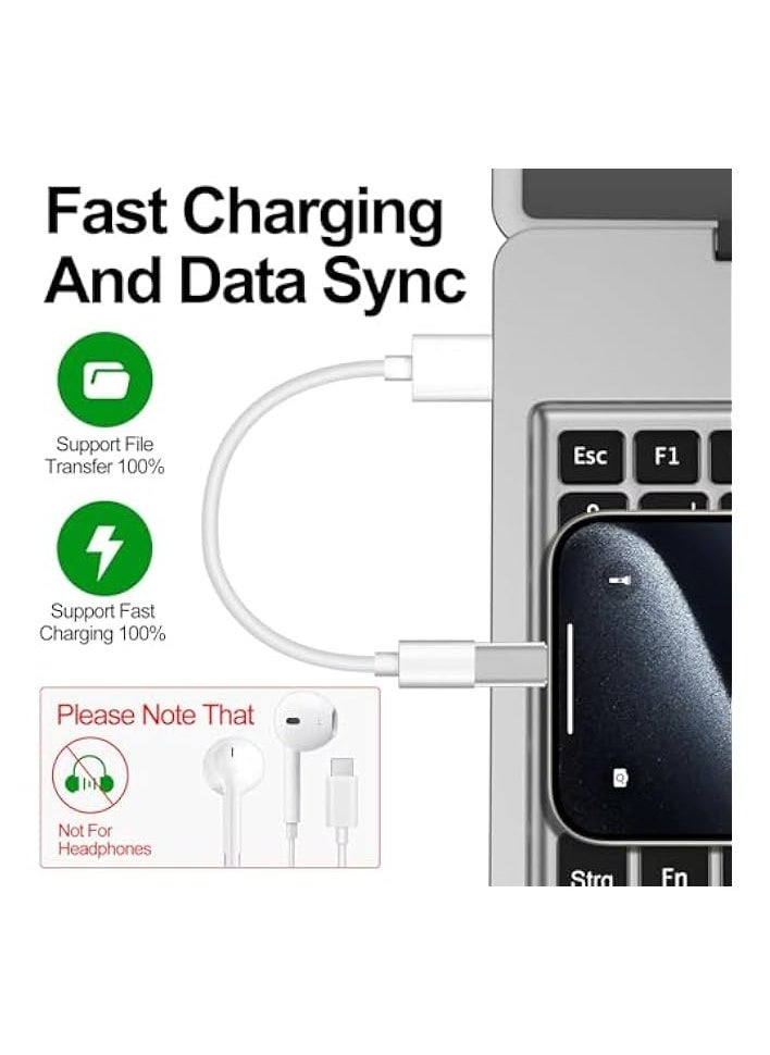 4 Pc Lightning to USB C,Fast Charging&Data Transfer,Type C Charger Connector Cable(All Silver)