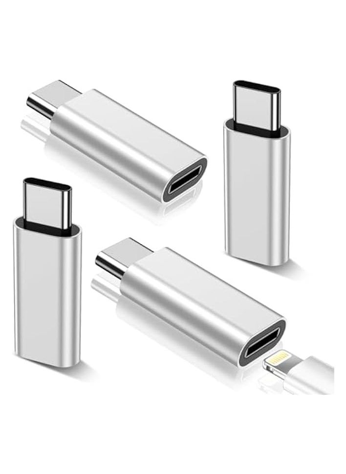 4 Pc Lightning to USB C,Fast Charging&Data Transfer,Type C Charger Connector Cable(All Silver)