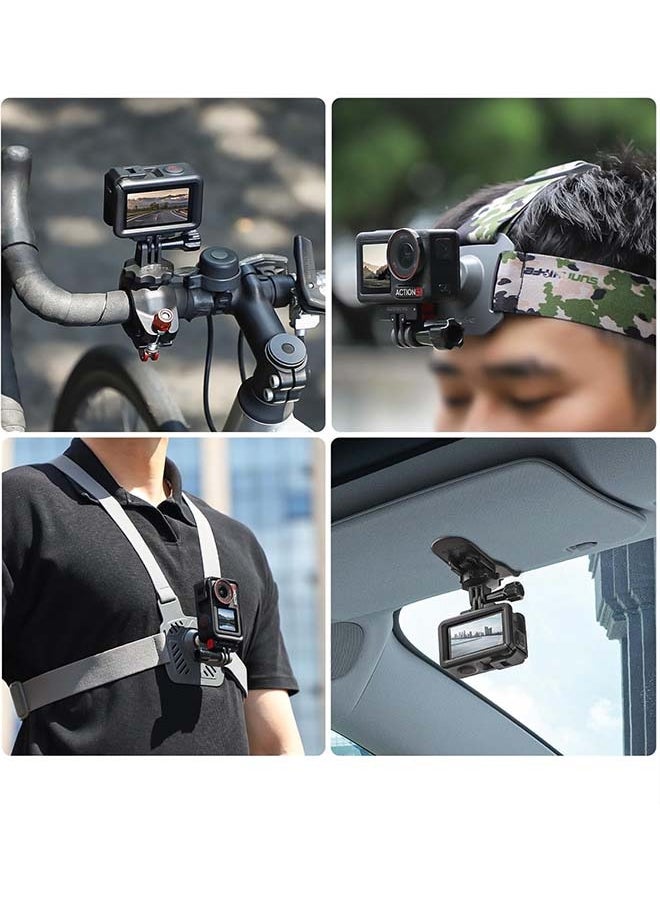 Multifunctional Foldable Magnetic Quick Release Mount Adapter for DJI Osmo Action 5 Pro/Action 4/3/2 Camera
