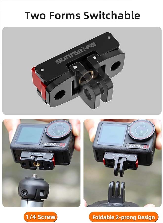 Multifunctional Foldable Magnetic Quick Release Mount Adapter for DJI Osmo Action 5 Pro/Action 4/3/2 Camera