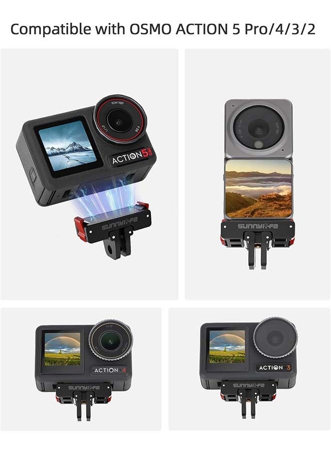 Multifunctional Foldable Magnetic Quick Release Mount Adapter for DJI Osmo Action 5 Pro/Action 4/3/2 Camera