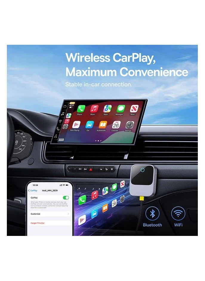 Wireless CarPlay Adapter Wired CarPlay Smart Box IOS to Wireless Car Play Screen Plug & Play Bluetooth WiFi Connection Auto Connect.