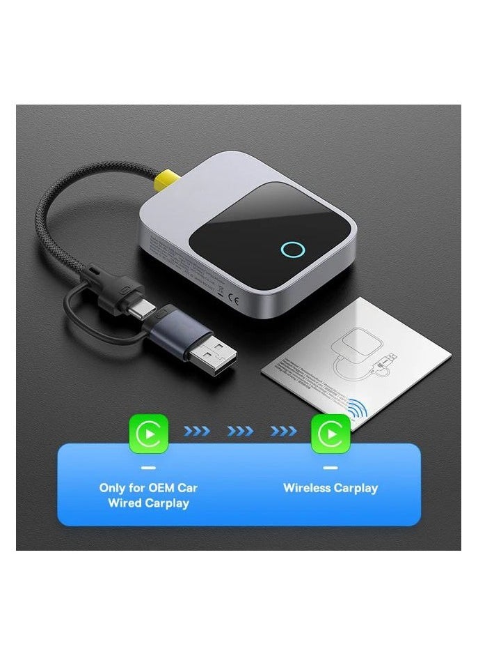 Wireless CarPlay Adapter Wired CarPlay Smart Box IOS to Wireless Car Play Screen Plug & Play Bluetooth WiFi Connection Auto Connect.