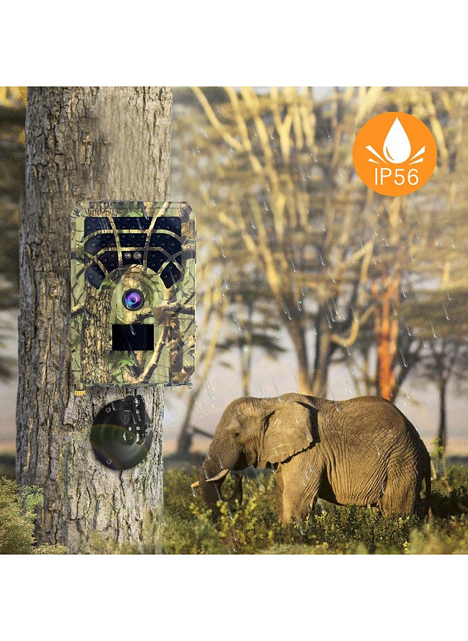 Digital Trail Camera 12MP HD Hunting & Trail Camera Motion Activated Night Infrared Vision Waterproof 46pcs IR Lights for Outdoor Wild Hunting Home Security Animal Observation Game