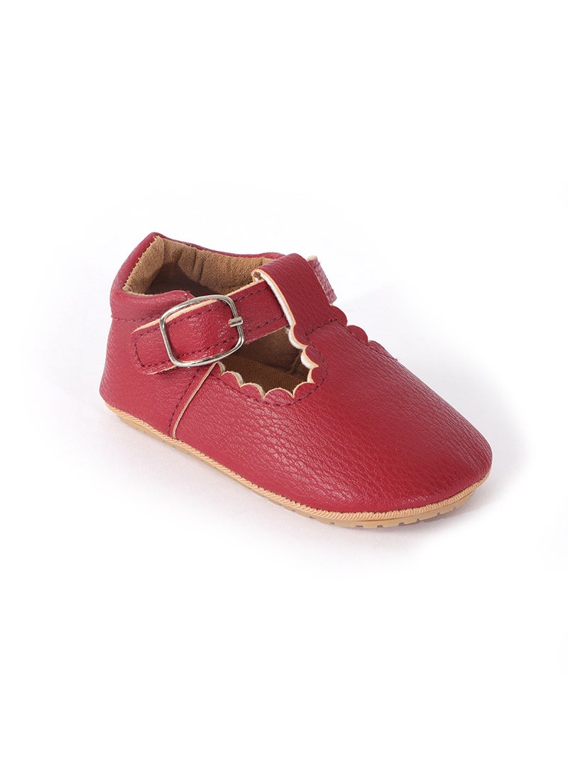 Spring Autumn 0-1 Year Baby Walking Shoes Burgundy