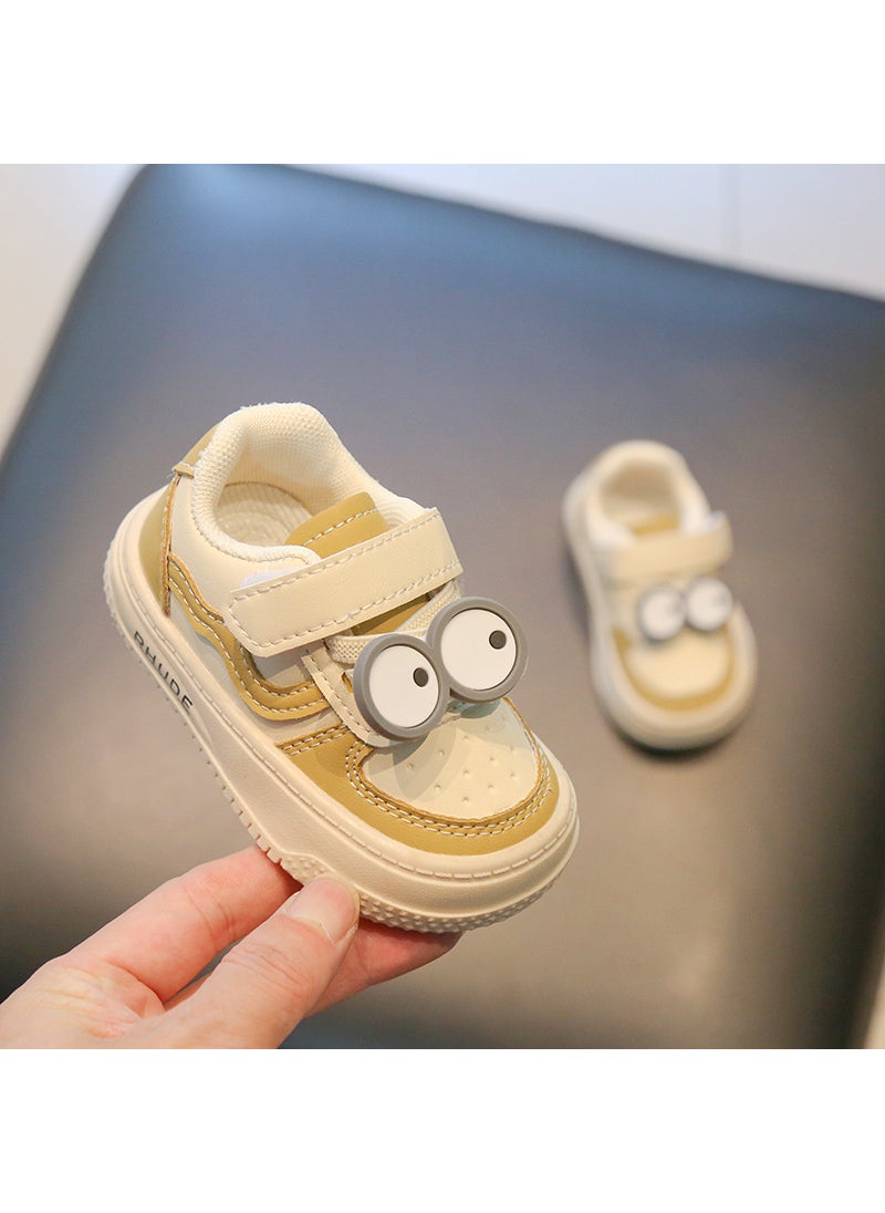 Cute Cartoon Toddler Sneakers Breathable Soft SoleKhaki Khaki