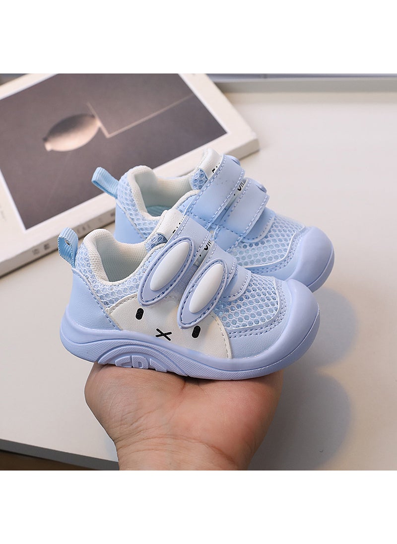 Summer and Spring New Cute Baby Rabbit Toddler Shoes Boys and Girls Velcro Cartoon Children Breathable Mesh Shoes SandalsBlue Blue