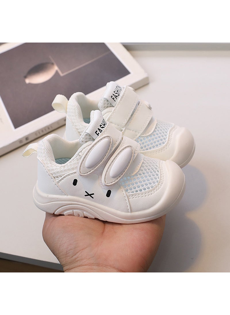 Cute Rabbit Toddler Breathable Mesh Shoes beige white