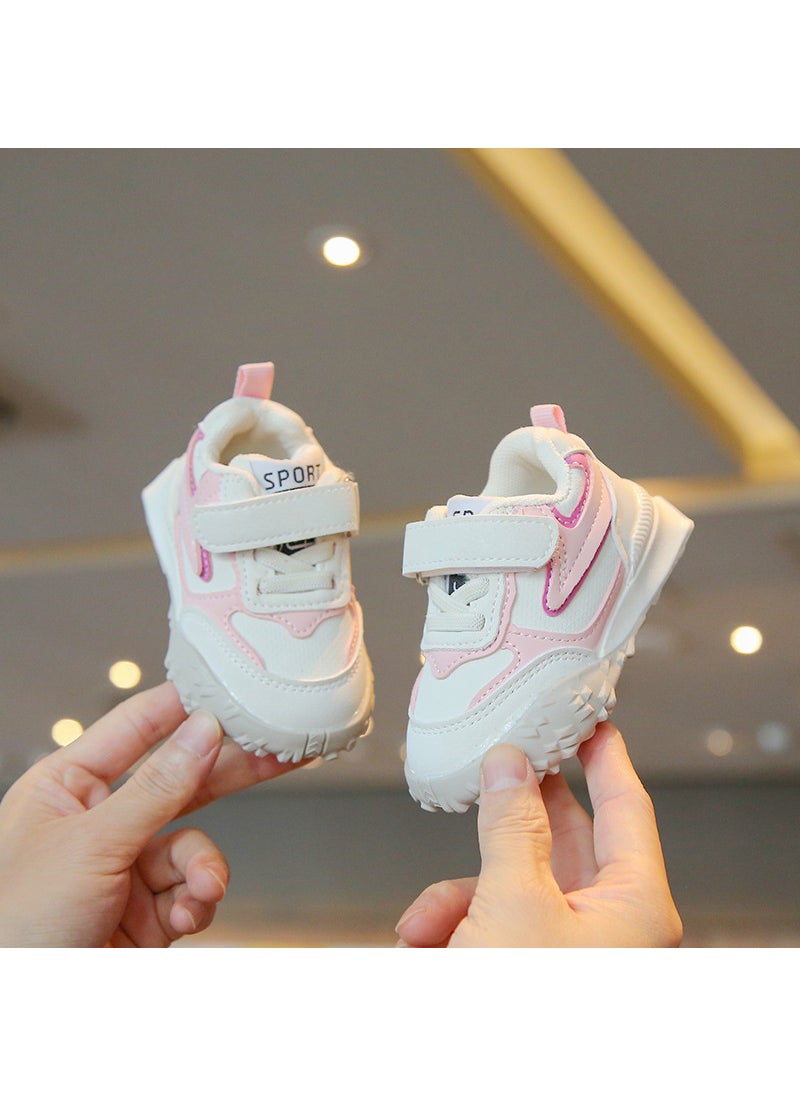 Autumn/winter Baby Walker Shoes Soft Sole Breathable Non-slip Mesh Sports Shoes Wholesale Childrens For Boys Girls M11 pink