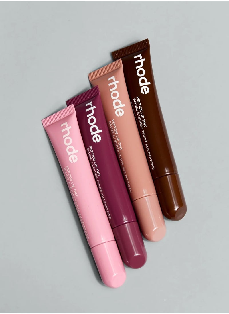 All four shades together - Skin Peptide Lip Tint - Ribbon Raspberry Jelly, Toast and Espresso