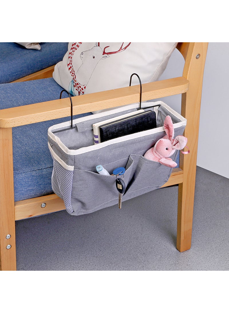 Multi-Purpose Bedside Storage Bag for Dorm RoomGray Gray