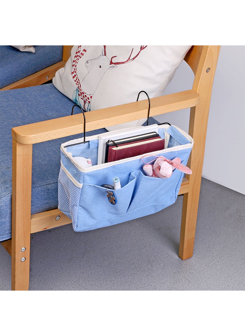 Multi-Purpose Bedside Storage Bag for Dorm RoomBlue Blue