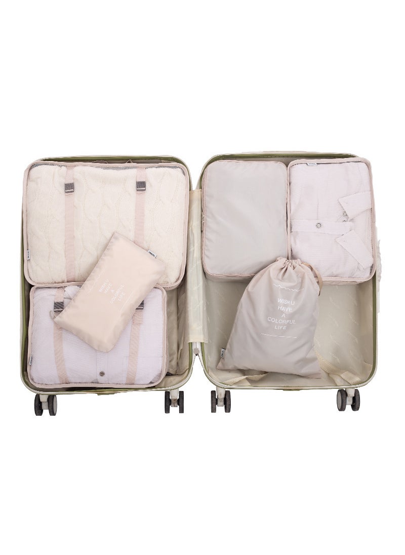 Waterproof Travel Organizer Set 6-8Pcs6-piece beige 6-piece beige