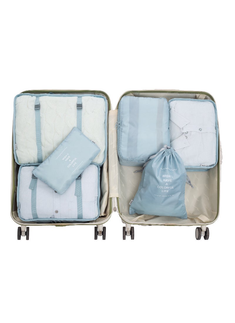 Waterproof Travel Organizer Set 6-8Pcs6-piece set South Korea Blue (gray blue) 6-piece set South Korea Blue (gray blue)