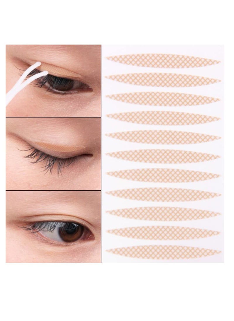 800PCS (400 pairs) Single-Sided Lace Mesh Olive Breathable Double Eyelid Stickers Flesh-Colored Invisible No Trace Waterproof long-lasting Super Sticky