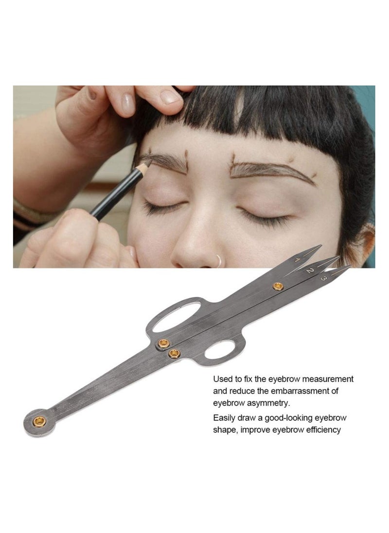 Eyebrow Stencil Ruler Eyebrow Stencil Positioning DIY Ruler Calipers Microblading Supplies Shaper Ruler Permanent Makeup Gold Ratio Eyebrow Measure Stainless Steel Eyebrow Measuring Tool silver