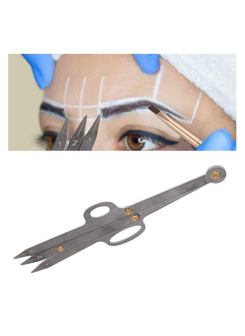 Eyebrow Stencil Ruler Eyebrow Stencil Positioning DIY Ruler Calipers Microblading Supplies Shaper Ruler Permanent Makeup Gold Ratio Eyebrow Measure Stainless Steel Eyebrow Measuring Tool silver