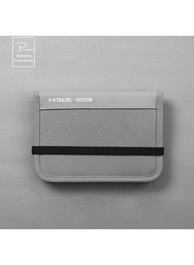 RFID Blocking Waterproof Travel Passport WalletGrey Grey