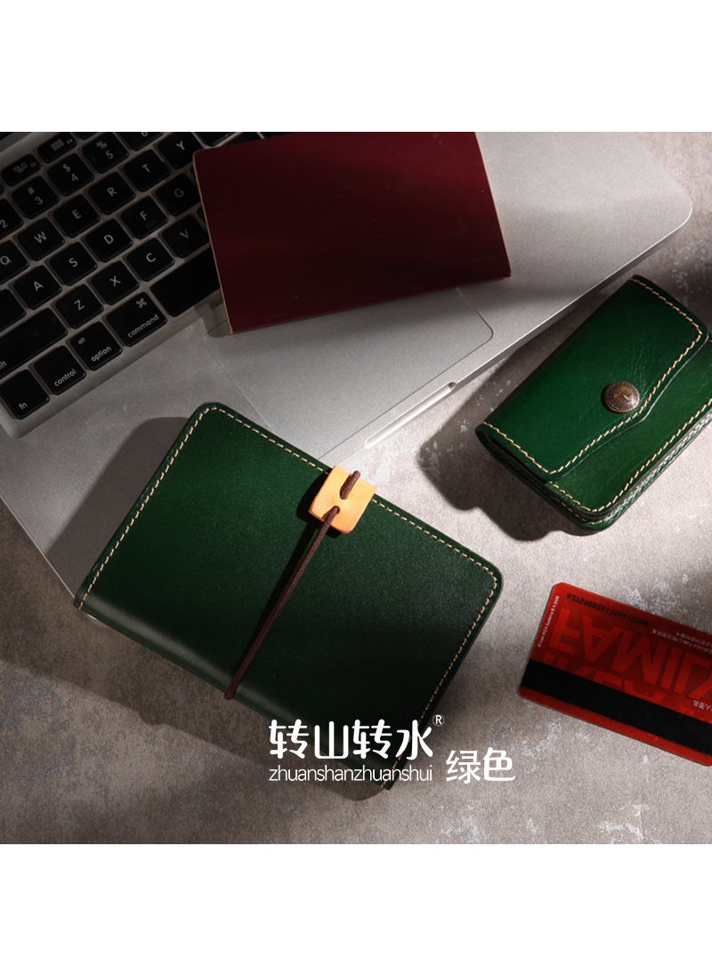 WhaleSong 2024 Leather Passport Holder 5088 Multifunctional ID CaseGreen Green