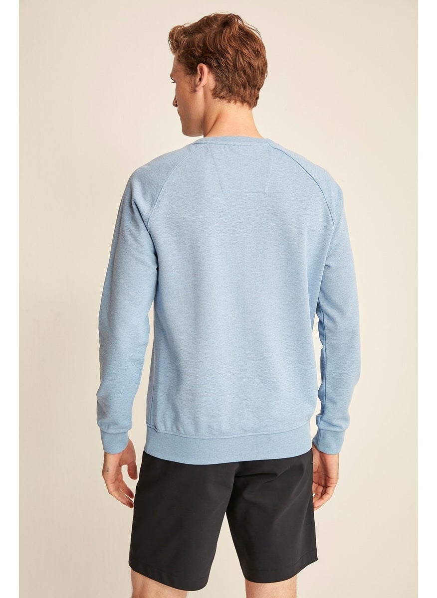 Travis Blue Color Crew Neck Sweatshirt M